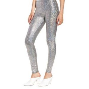 Jaded London Metallic Foil Snake shimmering Print Leggings Size Large NWT